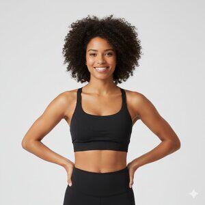 Halara Women's UltraSculpt Black Asymmetrical Sports Bra size XL NWT